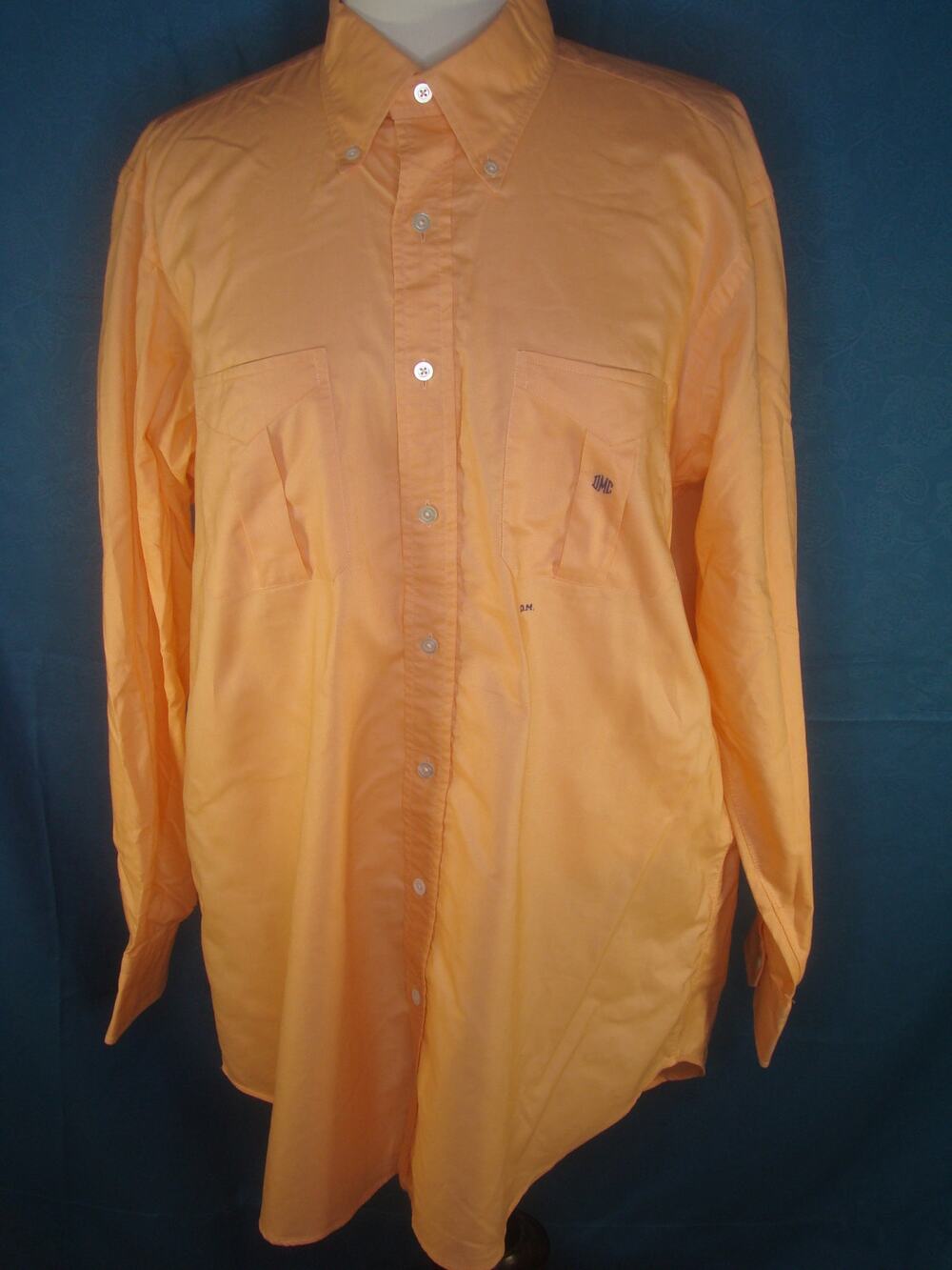 Hamilton Shirt Co Men’s Pima Twill in Orange Long Sleeve Dress shirt XXL-3XL